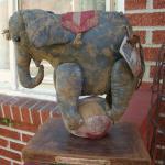 Primitive Vintage Look - Whimsical Circus Elephant..