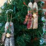 Primitive Grungy Candle Ornament Set - With..
