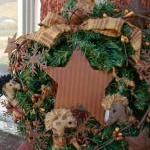 Primitive Pine Wreath - Ponies, Rusty Snowflakes -..