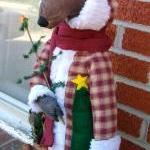 Primitive Old Fashioned Reindeer Santa - Fleece..