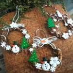 Traditional Mini Grapevine Wreaths -snowman And..