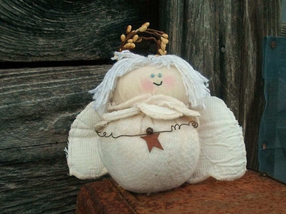 Primitive Angel Christmas Decoration - For Your Christmas Tree - Use As A Shelf Sitter Or Tuck